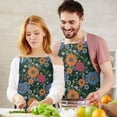 thumbnail image 3 of Pioneer Flower Floral Print Pattern Apron for Women and Men, Cotton Linen Waterproof with Pockets, Adjustable, 33x27 Inch for Kitchen, Gardening, BBQ, Salon, 3 of 6