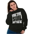 thumbnail image 4 of Use The Soil Not The Oil Earth Day Unisex Plus Fleece Graphic Sweatshirt Brisco Brands 5X, 4 of 5