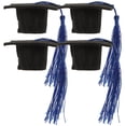 thumbnail image 4 of KAKOWELY 4 birretes de graduación con adornos para botellas de vino, mini sombreros de doctorado con borlas., 4 of 5