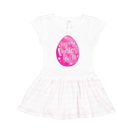 

Inktastic Happy Easter Y all Pink Easter Egg Gift Toddler Girl Dress