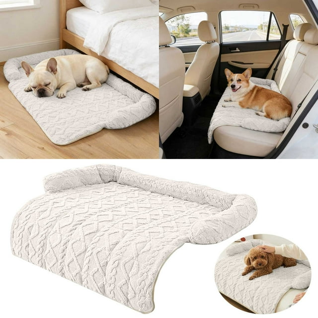 Calming Pet Bed Mat with Protector Cushion for Cats and Dogs Anxiety and Comfort
