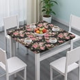 thumbnail image 3 of Pioneer Flower Floral Print Pattern Square Fitted Tablecloth with Elastic Edge,Square Table Cover,Washable Elastic Table Cover for Home Kitchen Party Decor 34"x34", 3 of 6