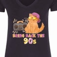 thumbnail image 4 of Inktastic Bring Back the 90s Cool Orange Cat Women's V-Neck T-Shirt, 4 of 5