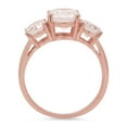thumbnail image 6 of 3.25 ct Brilliant Round Cut Real Genuine Natural Diamond VS1-VS2 G-H 18K Rose Gold Three-Stone Promise Wedding Statement Engagement Designer Ring W/ Crystal side stones size 7.5, 6 of 7