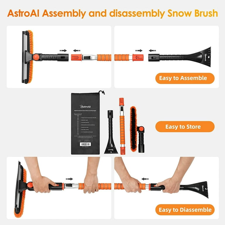AstroAI Snow Brush and Extendable 47.2 Ice Scraper, Snow Broom