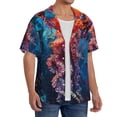 thumbnail image 4 of Cauagu Colorful Jellyfish Abstract Men's Short Sleeve Button Down Hawaiian Shirt for Men Bowling Shirts Casual Summer Beach Shirt,XX-Large, 4 of 6