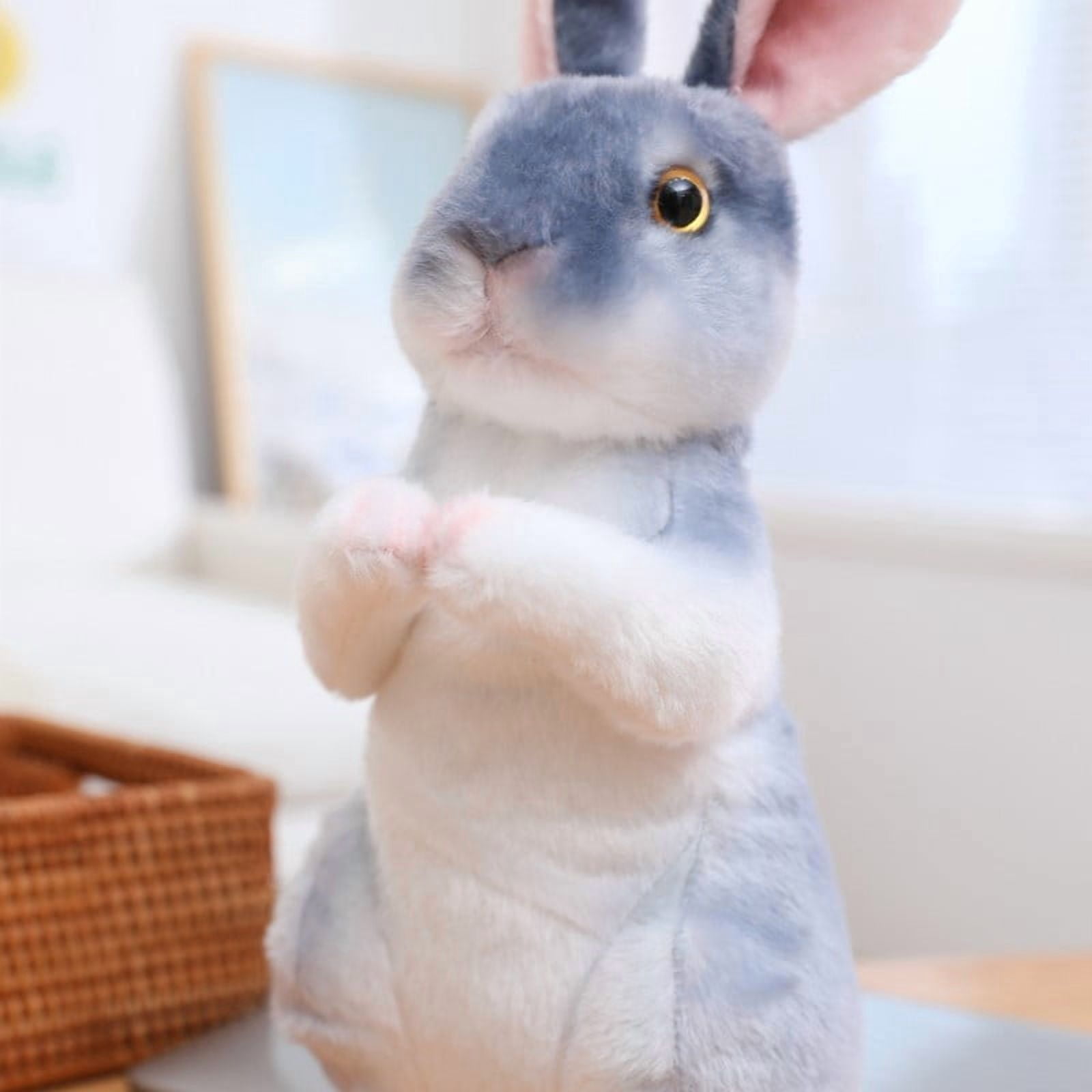 4 Pcs Plush Easter Bunny Stuffed Animal Cute Stuffed Bunny Soft Stuffed Rabbit Plush Toy Kawaii Bunny Stuff for Kids Fluffy Hugging Sleeping Gifts(Brown, Beige, Black, Gray)