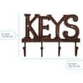thumbnail image 4 of Comfify Wall Mounted Key Holder – Decorative Farmhouse Rustic Cast Iron Key Rack with 4 Hooks – Copper & Black, 4 of 8