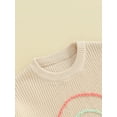 thumbnail image 6 of Suealasg Toddler Baby Girls Fall Sweaters 6M 12M 18M 2T 3T Kids Girl Spring Cute Long Sleeve Rainbow Letter Embroidery Pullover Tops, 6 of 9