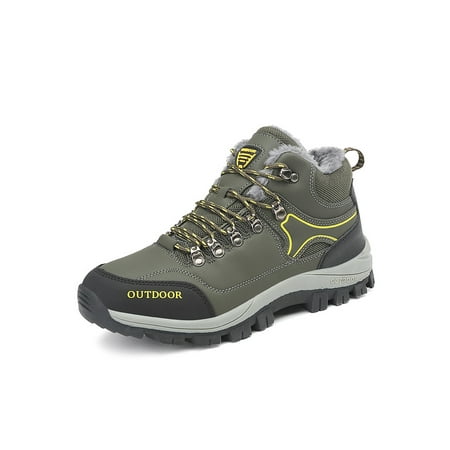 

Kesitin Mens Sneakers Comfort Hiking Shoes Non-Slip Trekking Shoe Breathable Athletic Warm Booties Climbing Lace Up Green 8