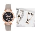 thumbnail image 3 of PRINxy Womens Ladies Fashion Leather Wrist Watch Elegant Simple Butterfly with Floated Rhinestones Analog Quartz Dress Watch with Jewelry,Purple,, 3 of 7