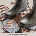 thumbnail image 3 of Coffee Gnomes Doormat Outdoor Entrance 24"x36", Coffee Cups Beans Beige Plaid Absorb Moisture Dirt Door Mats, Non-Slip Rubber Backing Floor Mats Indoor, Low-Profile Front Door Rugs, 3 of 9