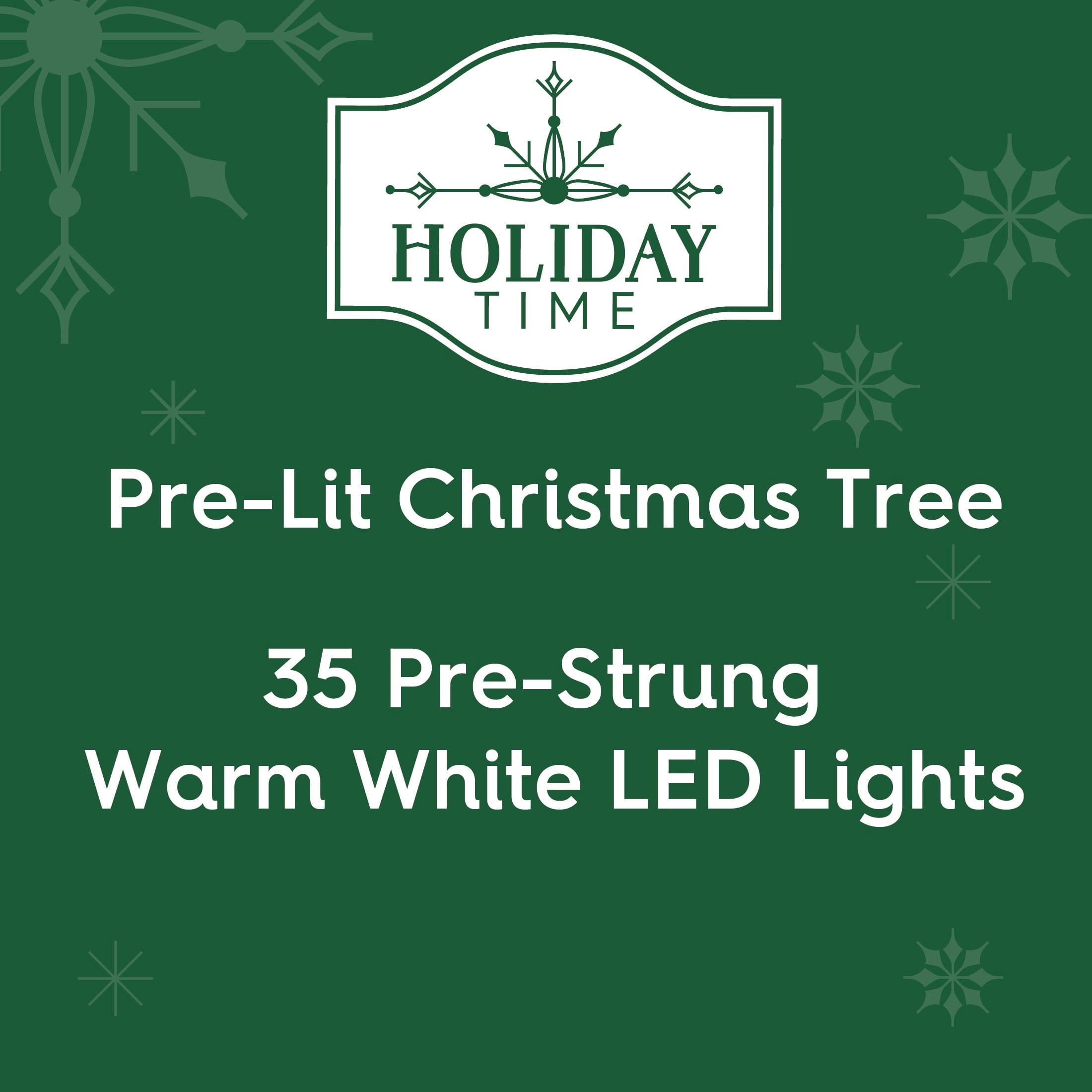 2' Small Pre-Lit Noble Spruce Iridescent White Artificial Christmas Tree with 35 Warm White LED Lights and Stand, by Holiday Time