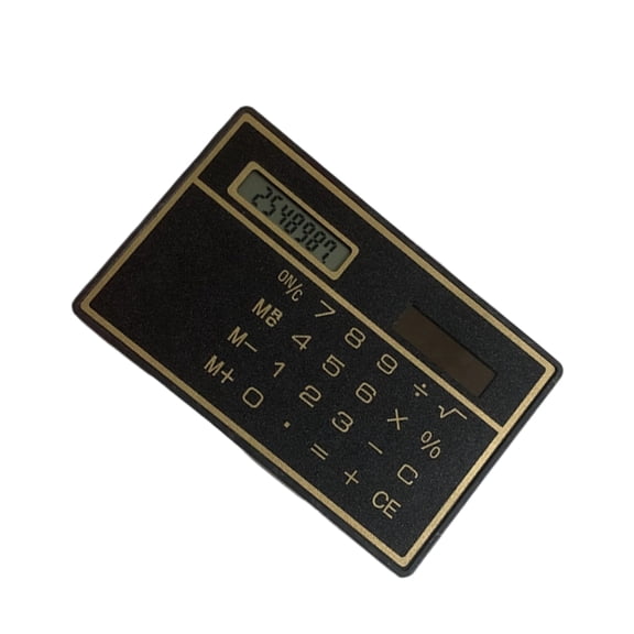 Solar-Powered Credit Card Calculator 8-Digit Ultra-Thin ABS for Office Travel School Use