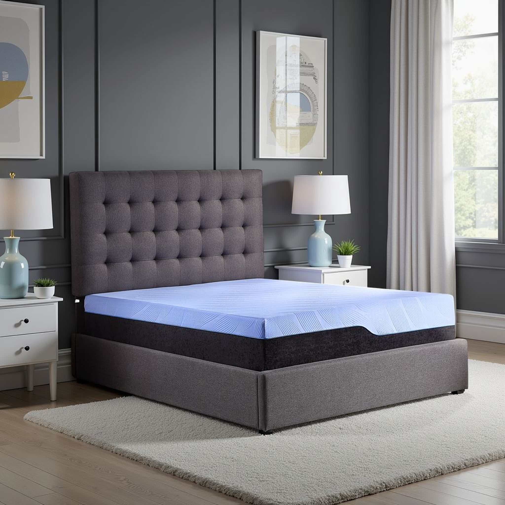 LiviNest 12 Inch Hybrid Cooling Mattress King Size: 6-Layer Construction with Copper Infused Foam & Talalay Latex - Individually Wrapped Coils for Spinal Alignment & Low Motion Transfer - Medium Plus