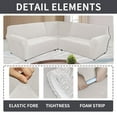 thumbnail image 3 of SHANNA Velvet L Shape 5 Seater Sofa Cover, L Shape Couch Covers Corner Sectional Couch Sofa Slipcover Furniture Protector, White, 3 of 8