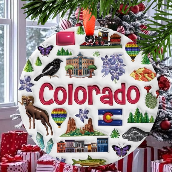 Colorado Christmas Ornament, Ceramic/Acrylic Ornament, Special Keepsake for Mother, Valentine Ornament Gift, Seasonal Festival Keepsake, Collectible 2025