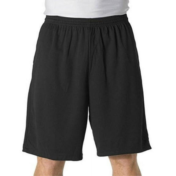 A4 9" Moisture Management Shorts with Side Pockets, Black, Medium