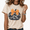 2-Apricot, variant on Cozymy Pumpkin Bow Halloween Women's Washed Crewneck Short Sleeve Graphic Tee