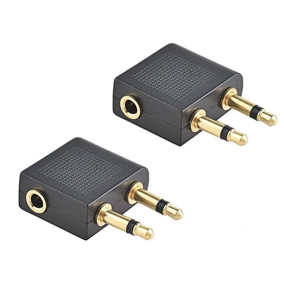 Yammee 2 Pcs Gold Plated 3.5mm 2 Male To 1 Female Headphone Jack Socket o Adapter