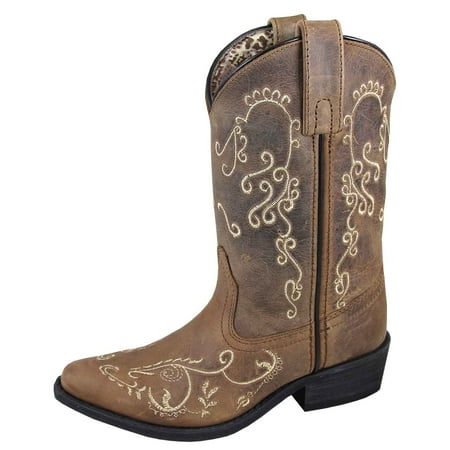 

Smoky Mountain Girl s Jolene Brown Waxed Distress Western Boots 3754