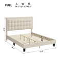 thumbnail image 5 of Full Size Bed Frame with Button Tufted Headboard, Platform Bed Frame, Modern Upholstered Bed Frame with Adjustable Headboard, Wood Slat Support, No Box Spring Needed, Easy Assembly, 5 of 7