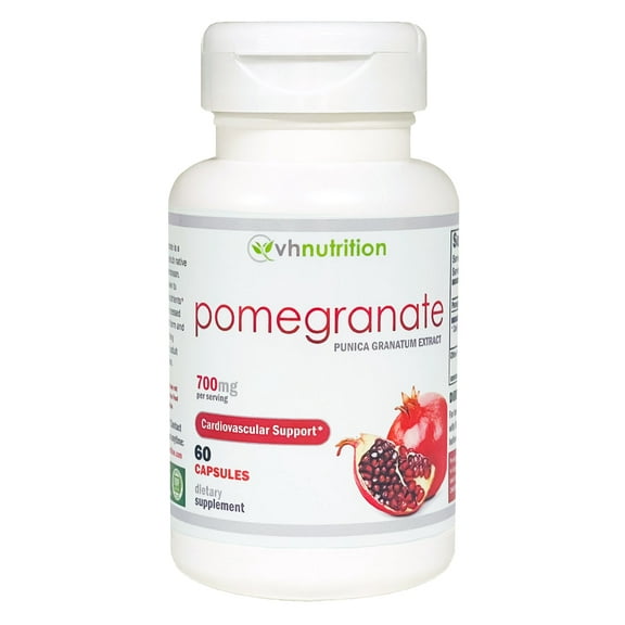VH Nutrition POMEGRANATE | Cardiovascular Support* Supplement| Punica Granatum Extract | 700mg Proprietary Formula | 60 Capsules