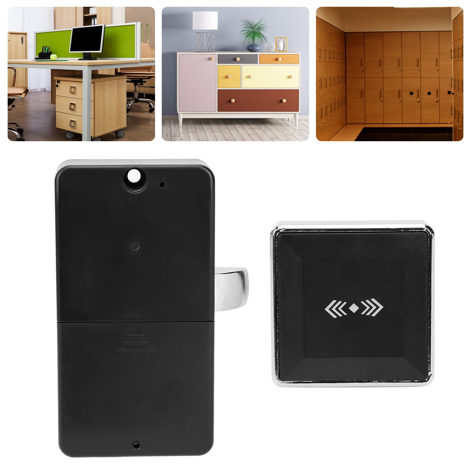 Yajisi Smart Electronic Keyless Cabinet Lock ID Card Induction Anti-Theft Door Lock for Sauna Bathroom Wardrobes File Drawers (7.87 inches / 20 cm)