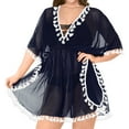thumbnail image 2 of HAPPY BAY Women's Beachwear Loose Swimsuit Coverups for Women Summer Swim Beach Dress Cover ups for Swimwear Women Bathing Suit L-XL Navy, Solid, 2 of 6