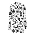 thumbnail image 4 of Lutiedan Halloween Cardigan for Women Pumpkin Cat Scary Graphic Cardigan Long Sleeve Open Front Knitted Sweater Coat,White, 4 of 6