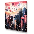 thumbnail image 2 of Designart "Bubblegum Horizon Cityscape IV" Cityscapes Canvas Wall Art - Industrial Pink City Art Deco Hallway Wall Art Decor, 2 of 6