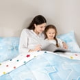thumbnail image 5 of Manfei Cute Initial K 7 Pieces Full Size Bedding Sets,Princess Bowtie Full Size Bed in a Bag,Blue,Polkadot Reversible, 5 of 7