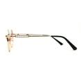 thumbnail image 4 of Revolver Hand Gun Emblem 90s Round Oval Metal Rim Sunglasses Gold Burgundy, 4 of 4