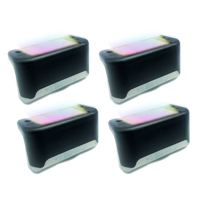 4-Pack Solar Step Lights - For Decks, Docks, Steps, Porches, Passages, Stairs, Railings