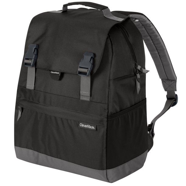 CleverMade Insulated Backpack Cooler, 18 Can, Grey