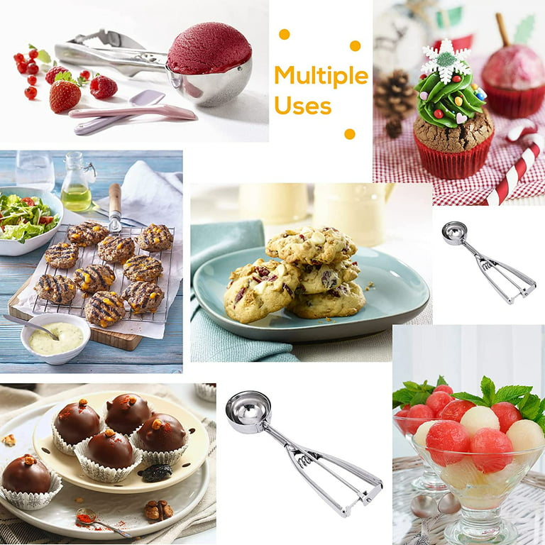 Ice Cream Scoops With Easy Trigger Stainless Steel Cookie Scoops Cookie  Dough Scoope With Trigger Cupcake Scoop Perfect Make Ball For Diy Fruit  Baller