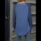 thumbnail image 4 of Blusas Tipo Túnica A Rayas para Mujer, Camisas Casuales de Larga, Jersey de Cuello Redondo. Azul S, 4 of 9