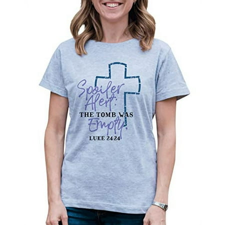 7 ate 9 Apparel Women s Happy Easter Shirts – The Tomb was Empty Grey T-Shirt Small