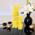 thumbnail image 2 of 2 PCS Flocked Bunny Figurines Set - 8.6" & 5" Tall Easter Bunny Decor with Bow Tie, Tiered Tray & Tabletop Centerpiece for Spring Home, Office, Party, 2 of 5