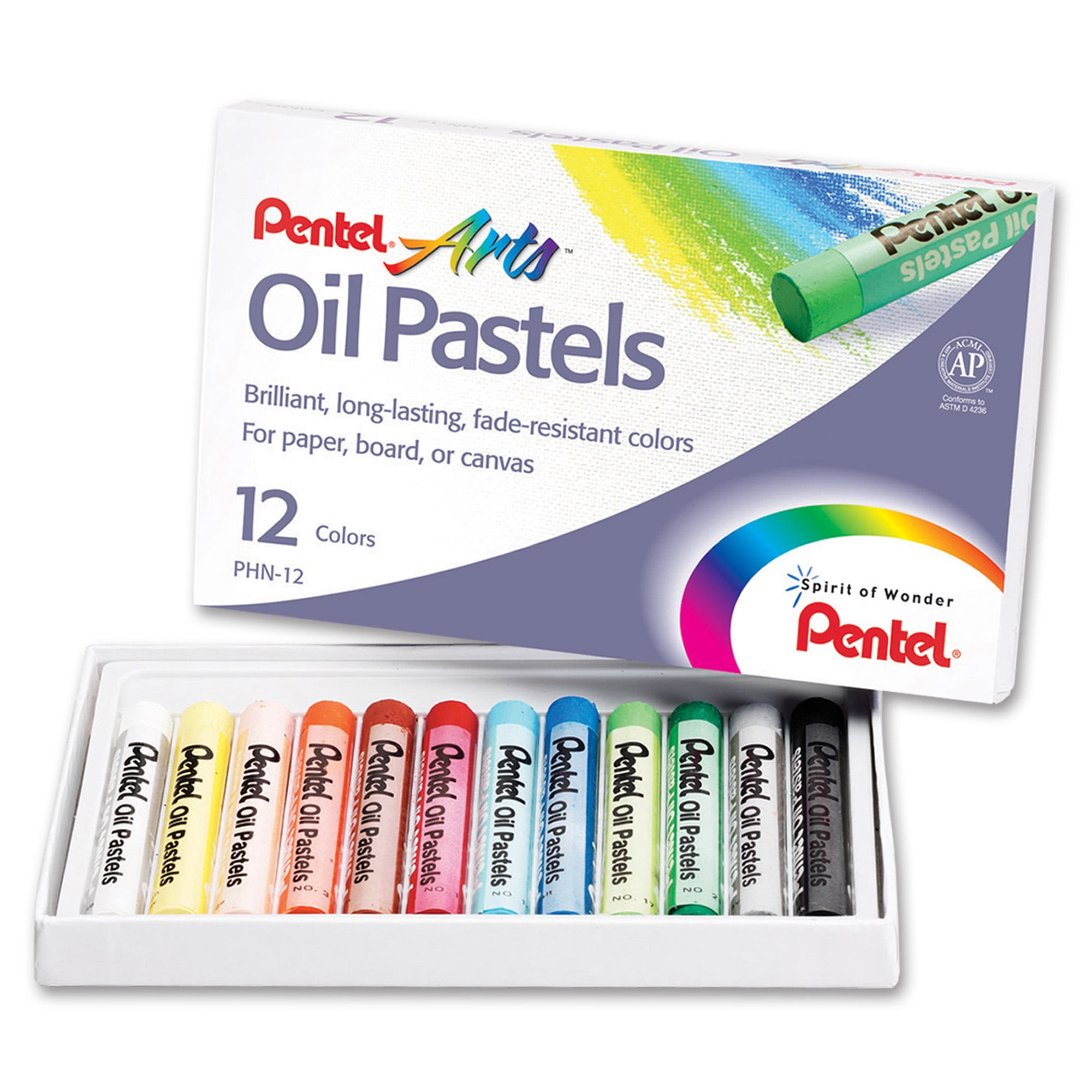Pentel® Arts™ Oil Pastels, 12 Per Box, 12 Boxes