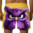 thumbnail image 5 of Timoontee Mens Funny Cartoon Animals Print Swim Trunks Lightweight Quick Dry Beach Shorts Elastic Waist Drawstring Summer Casual Shorts Yellow XXXXL, 5 of 6