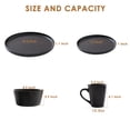 thumbnail image 2 of 16 Piece Stoneware Round Dinnerware Set, Chip Resistant, Dinnerware Sets, Plates, Dishes, Bowls, Service for 4, Black, 2 of 6