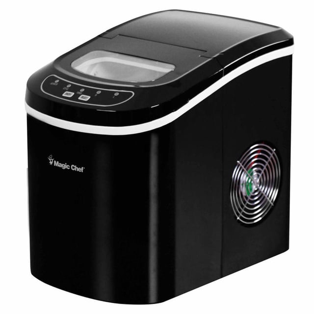 Magic Chef MCIM22B Machine à Glaçons Portable pour Comptoir Domestique, 27 Livres par Jour, Noir