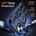 thumbnail image 3 of For iPhone 15 Plus / 14 Plus Case [Compatible With MagSafe], Hidden Metal Kickstand, Military-Grade Heavy Duty Case with Bumper Frame, 360° Full Body Shockproof Protection Cover,Blue, 3 of 7
