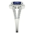 thumbnail image 3 of 2.78ct oval cut blue sapphire 18k white gold halo Bridal Wedding Engagement Promise Anniversary Ring for Women size 8.5, 3 of 7