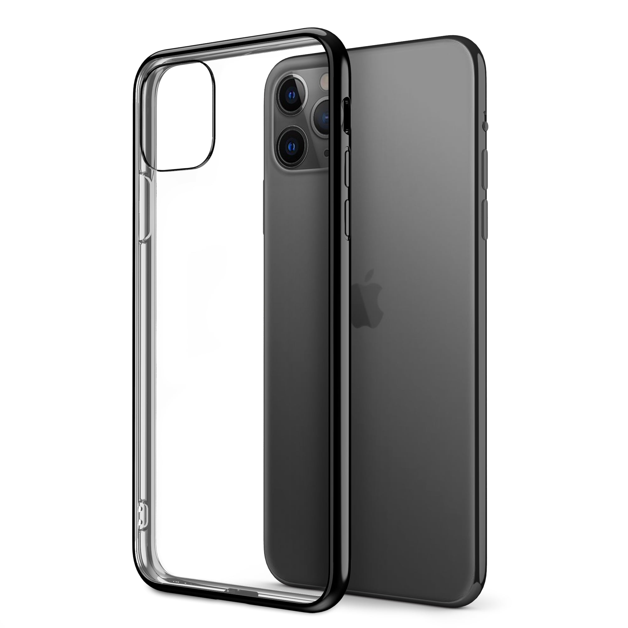 Zizo Refine Series For Iphone 11 Pro Max Case Ultra Slim Thin Case Crystal Clear Transparent Back W Metallic Black Border Black Clear Walmart Com Walmart Com