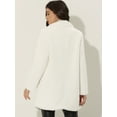 thumbnail image 4 of DARING DIVA Women's Lapel Faux Fur Fuzzy Warm Jacket Overcoat L White, 4 of 6