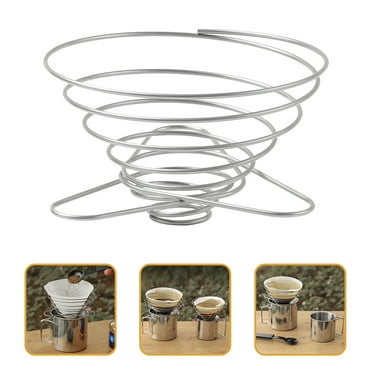 Foxnovo 3Pcs Stainless Steel Manual Coffee Filter Stand Portable Foldable for Outdoor Travel