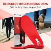 Vasyli Custom Full Length Insoles, Red, Medium, Heel Grid Reduces Slippage, Firm Density, Biomechanical Control, Fast & Effective Pain Relief, Treats Pronation, Built-In Rearfoot Varus Angle