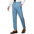thumbnail image 5 of INSPIRE CHIC Work Pants for Men Plaid Business Formal Prom Checked Trousers 30 Light Blue, 5 of 7